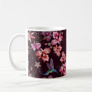 Mug Oiseau de mer et orchidée fleurs tropicales exotiq
