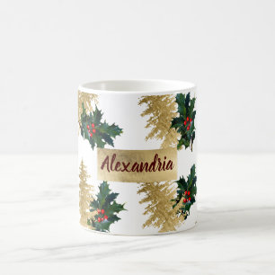 Mug Oiseau doré rouge saindoux de Noël