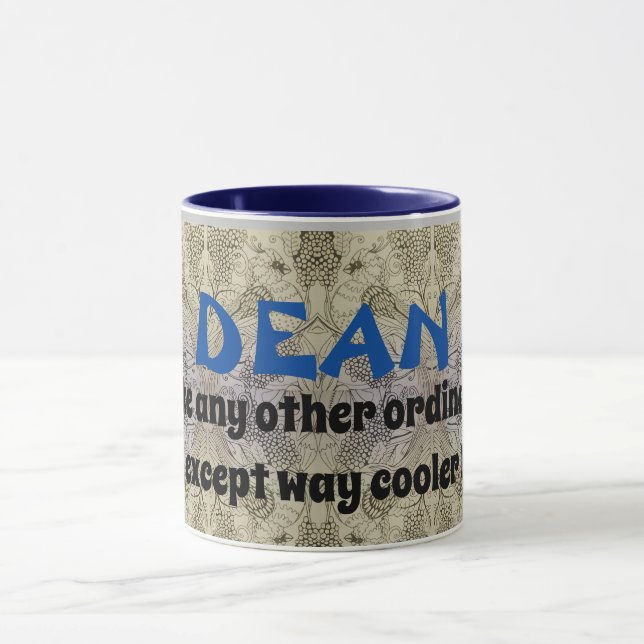 Mug - (Oiseau et motifs floraux) Noms - Doyen (Centre)