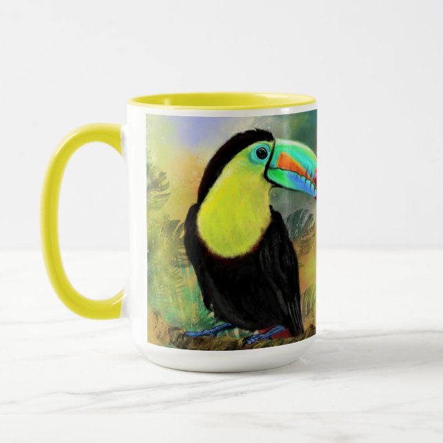 Mug Oiseau exotique tropical de Toco Toucan - Peinture (Gauche)