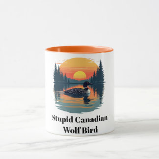 Mug Oiseau loup canadien stupide cadeau drôle Canada P