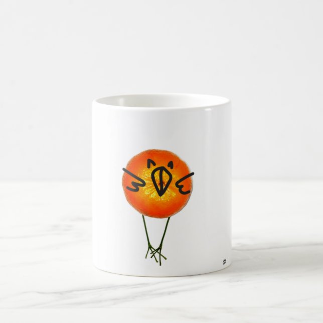 MUG OISEAU, OISEAU ORANGE. BOUGIE DE CAFÉ (Centre)