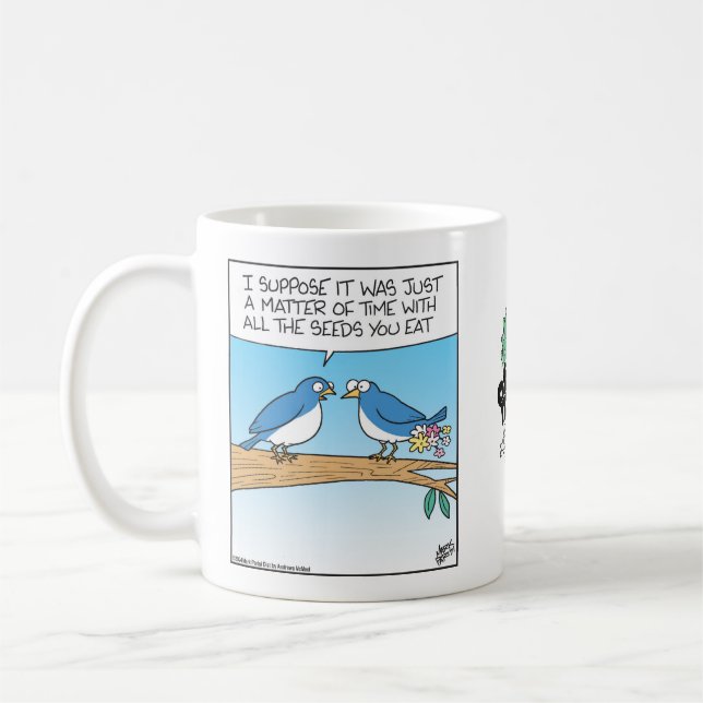 Mug Oiseau qui défèque des fleurs (Gauche)