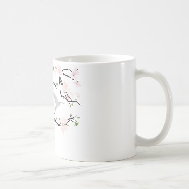 Mug Oiseau rose en fleurs (Droite)
