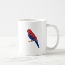 Oiseau rouge et bleu avec des rayures aquarelles b