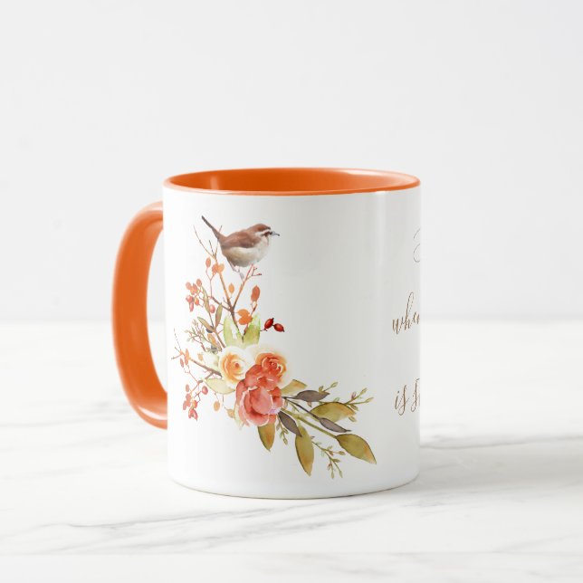Mug Oiseau sur une branche de Roses (Devant gauche)