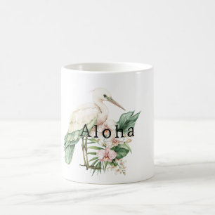 Mug Oiseau Tropical Fleurs d'Orchidée Rose Aloha