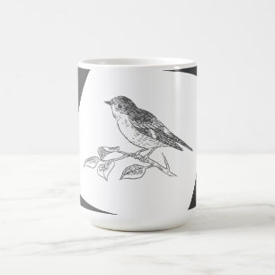 Mug Oiseau vintage Noir et Blanc