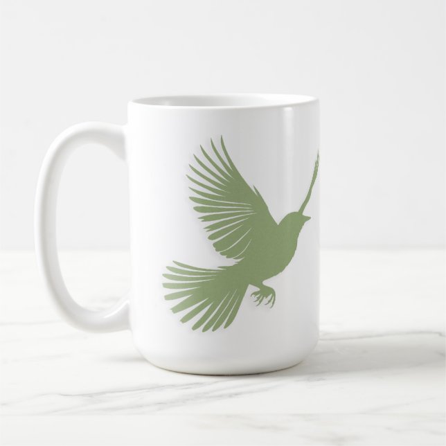Mug Oiseau Volant Silhouette Sage Vert Scandinave (Gauche)