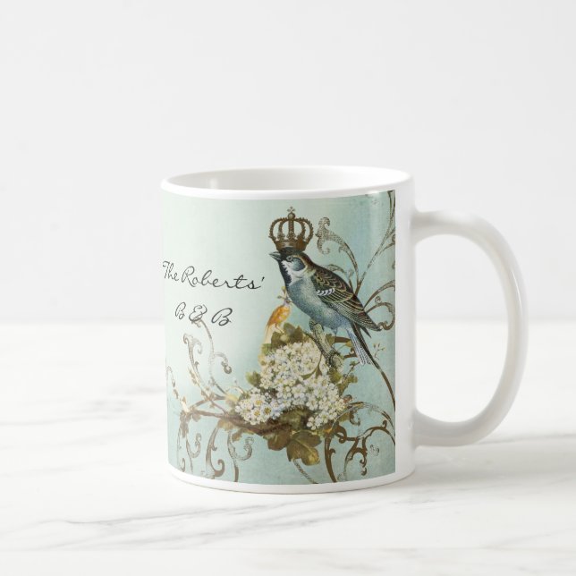 Mug Oiseaux boisés enchantés Dove Swirl Personnalisé (Droite)