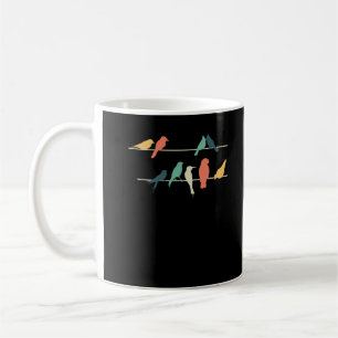 Mug Oiseaux colorés assis sur des fils mignons Oiseaux