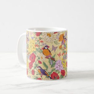 Mug Oiseaux colorés et fleurs