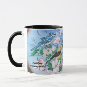 Mug Oiseaux dans la cour arrière Art peint à la main
