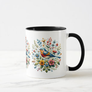 Mug Oiseaux de Cottagecore et fleurs