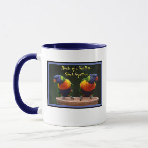 Mug Oiseaux de même plumage s'assemblent Loriquet