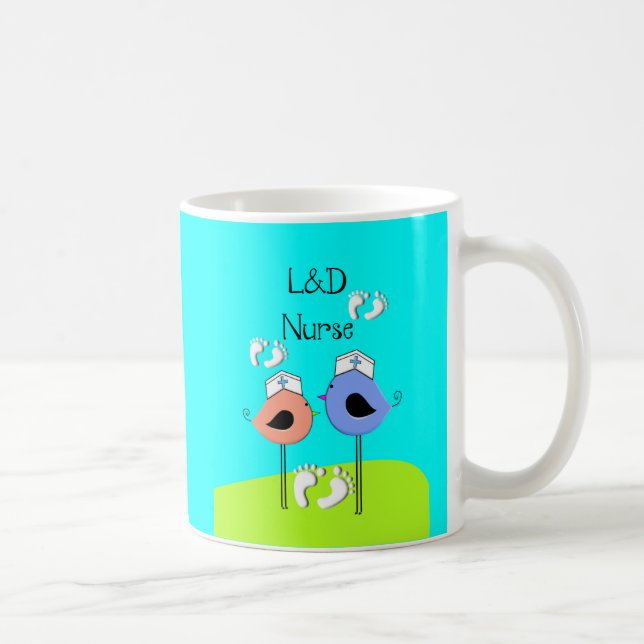 Mug Oiseaux d'infirmière d'infirmière de travail et (Droite)