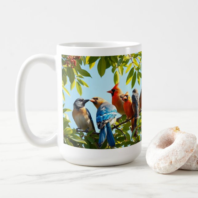 Mug Oiseaux d'une plume Unis Nous rassemblons la confi (Avec donut)