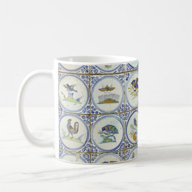 Mug Oiseaux en bleu coloré Delft (Gauche)