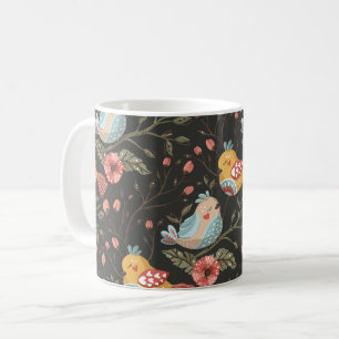 Mug Oiseaux Fleurs Bohème Amour Motif