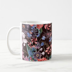 Mug Oiseaux floraux vintages : Elégance aquarelle.