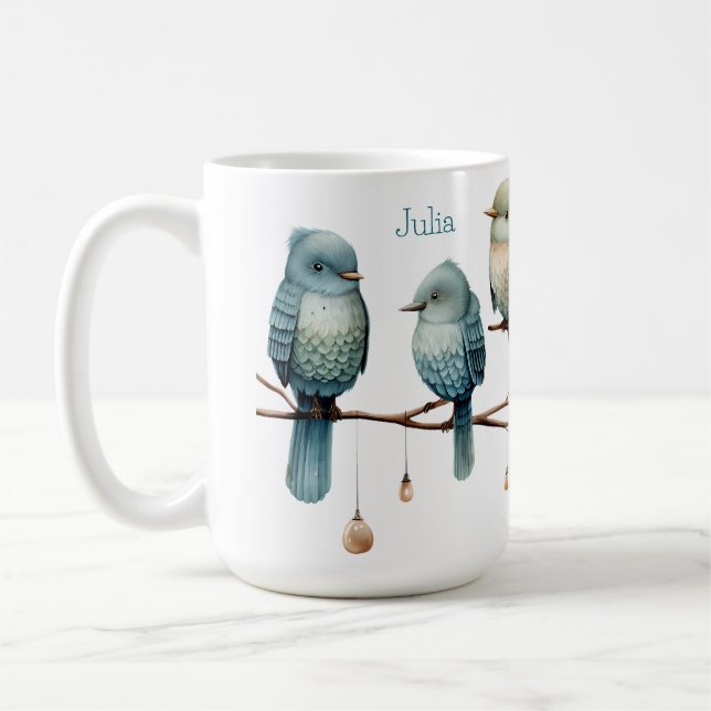 Mug Oiseaux lunaires sur Branches Élégance intemporell (Gauche)