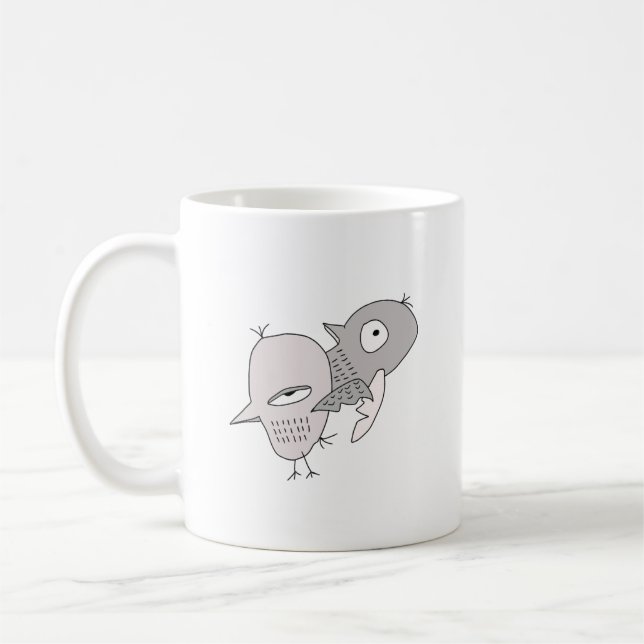Mug oiseaux mousseux automne café boisson (Gauche)