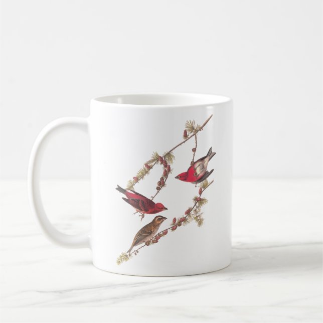 Mug Oiseaux rouges pourpres d'Audubon sur l'arbre à co (Gauche)