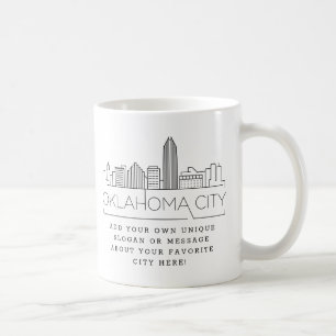 Mug Oklahoma City Stylisée Skyline   Slogan personnal