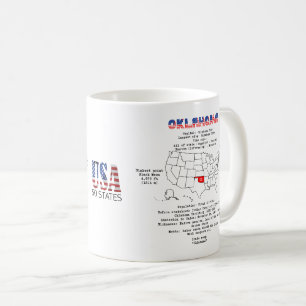 Mug Oklahoma État américain sur une carte et informati