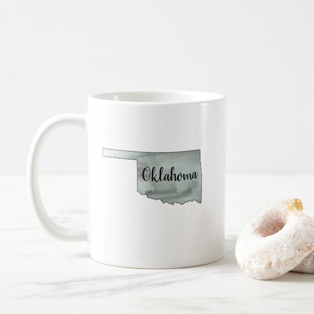 Mug Oklahoma State Outline Peinture (Avec donut)
