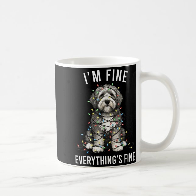 Mug Old English Sheepdog Christmas I'm Fine Everything (Droite)