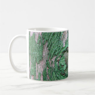 Mug Old Weathered Painted Green Wood Background Textur