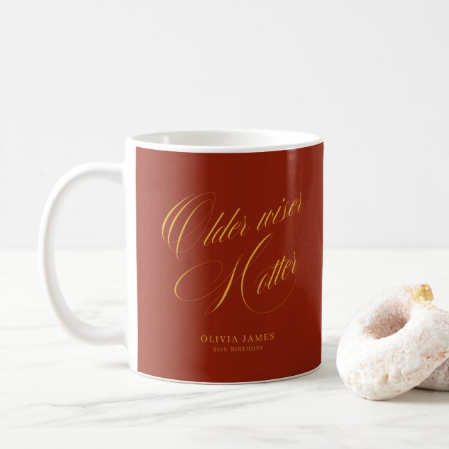 Mug Older, wiser, hotter birthday  (Avec donut)