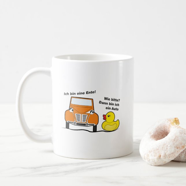Mug Oldtimer 2cv Je suis un canard de l'humour (Avec donut)