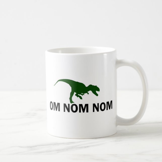 Mug Om Nom Nom Nom Dinosaur Rawr a faim (Droite)