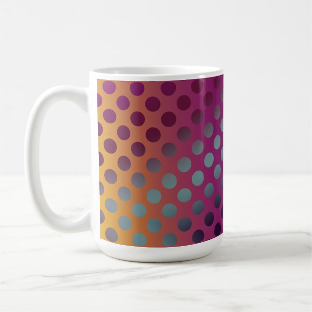 Mug Ombre Passion Fruits Pois Maroon Jaune Turquoise (Gauche)