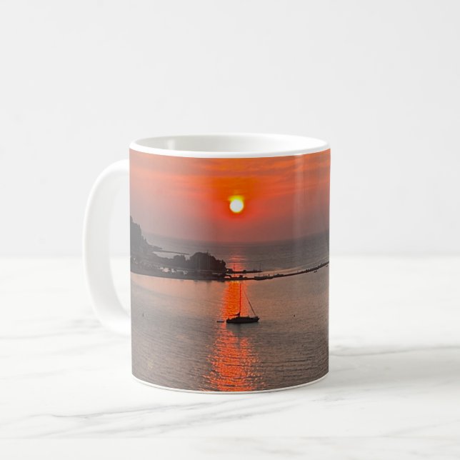 Mug Omis Croatie coucher de soleil Orange Sky (Devant gauche)