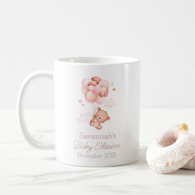 Mug On peut attendre le Baby shower des ballons roses (Avec donut)