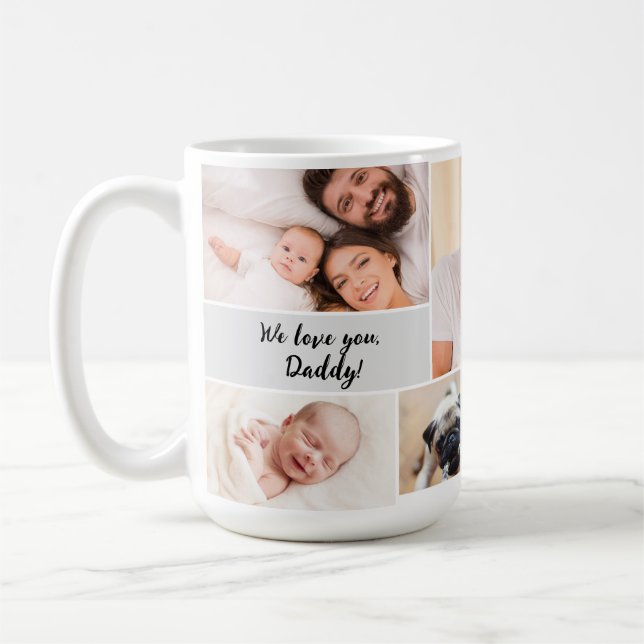 Mug On t'aime Papa ! Première photo de fête des pères (Gauche)