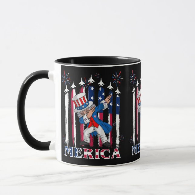 Mug Oncle patriotique Sam Dabbing 4 juillet (Gauche)
