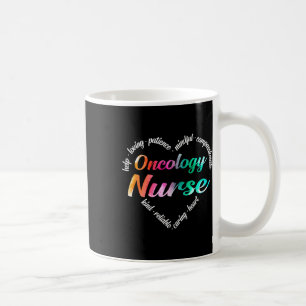 Mug Oncologie Infirmière Coeur Mot Cloud Aquarelle Arc