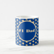 #One Dad Simple Gold Star sur Arrière - plan bleu