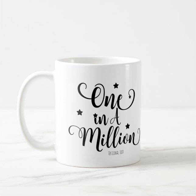 Mug ONE IN A MILLION Typography & Stars Personalized (Gauche)