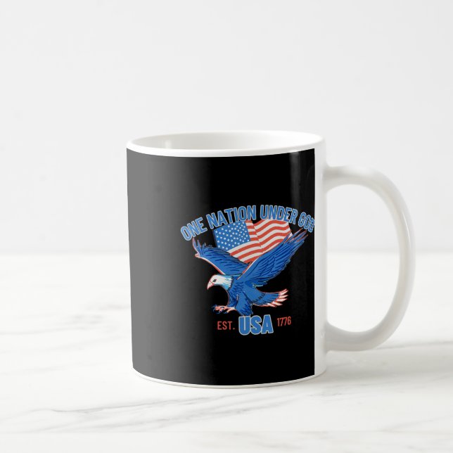 Mug One Nation Under God Usa Drapeau 4 juillet Est 177 (Droite)