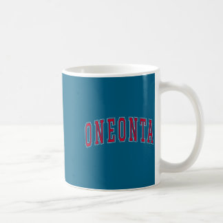 Mug Oneonta New York Souvenir College Style Red Text T