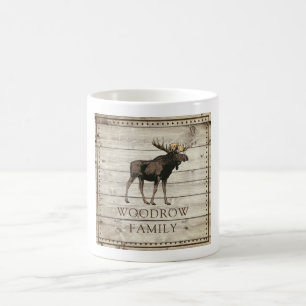 Mug Ongles rustiques Bois bordé Marcher Moose