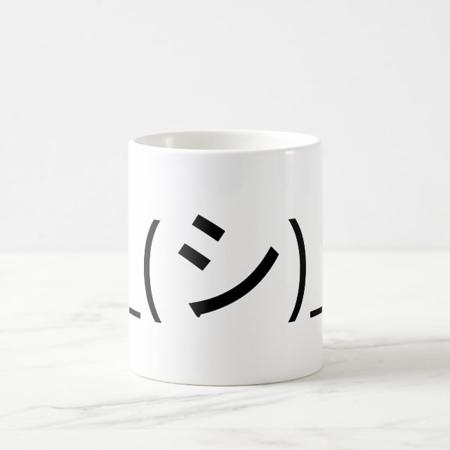 Mug Oops Shrug Emoticon ; -\_(シ)_/ (Centre)