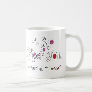 Mug Opera Tosca Puccini Italien Lettré à la main