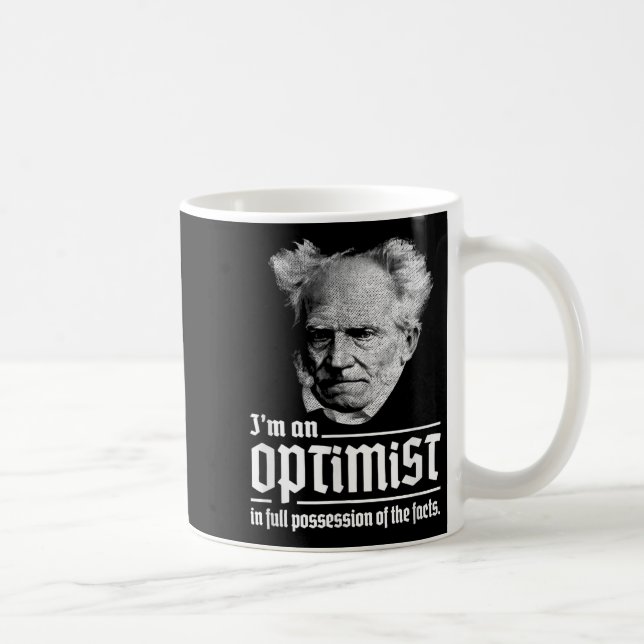 Mug Optimiste Arthur Schopenhauer Pessimisme Pessimist (Droite)
