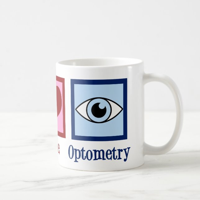 Mug Optométriste Peace Love Optométrie Blue Eye Doctor (Droite)
